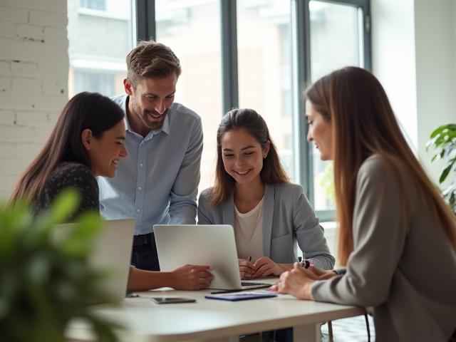 Equipo de Aluna Drift colaborando en una oficina moderna